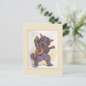 Cat Plays das Banjo Postkarte (Stehend Vorderseite)