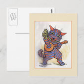 Cat Plays das Banjo Postkarte (Vorne/Hinten)