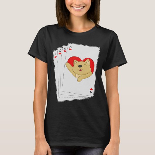 Cat Poker Poker Karten T-Shirt (Vorderseite)