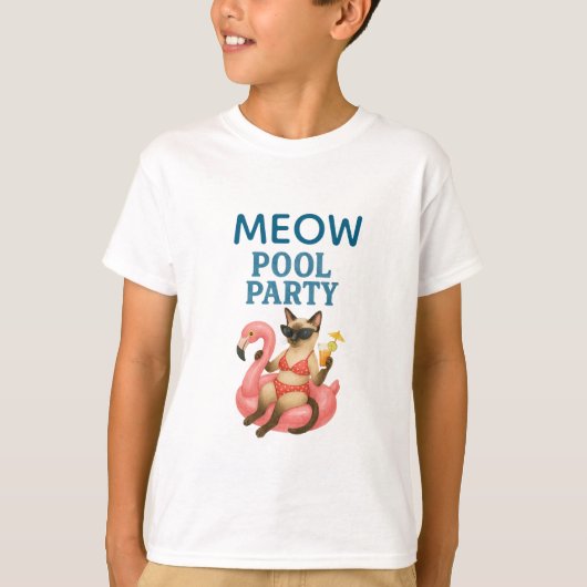 Cat Pool Party T-Shirt (Vorderseite)
