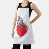 Cat Pop Art Style Kitty On A Heart Schürze (InSitu)