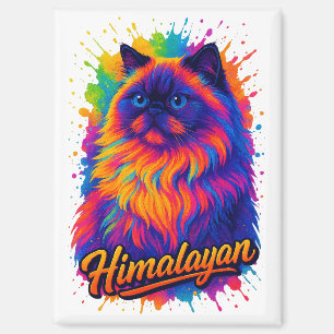 Cat Pop im Himalaya Art - Colorful Neon Street Art Magnet