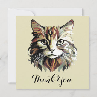 Cat Portrait Art Design Danke Karte