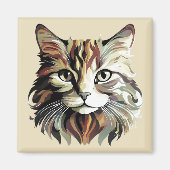 Cat Portrait Art Design Magnet (Vorne)