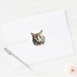 Cat Portrait Art Design Sticker