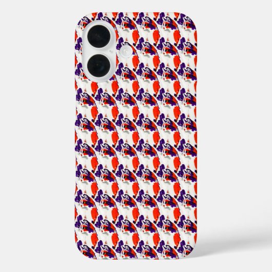 Cat Portrait - Bold Graphic Art Orange and Violet Case-Mate iPhone Hülle (Rückseite)