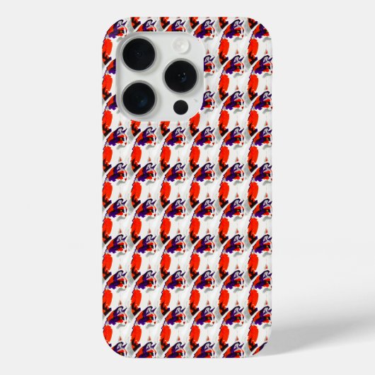 Cat Portrait - Bold Graphic Art Orange and Violet Case-Mate iPhone Hülle (Rückseite)
