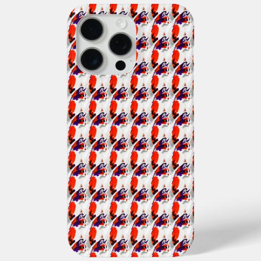 Cat Portrait - Bold Graphic Art Orange and Violet Case-Mate iPhone Hülle (Rückseite)