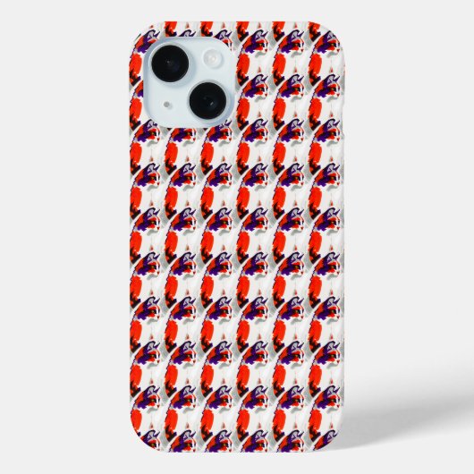 Cat Portrait - Bold Graphic Art Orange and Violet Case-Mate iPhone Hülle (Rückseite)