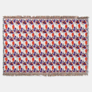 Cat Portrait - Bold Graphic Art Orange and Violet Decke