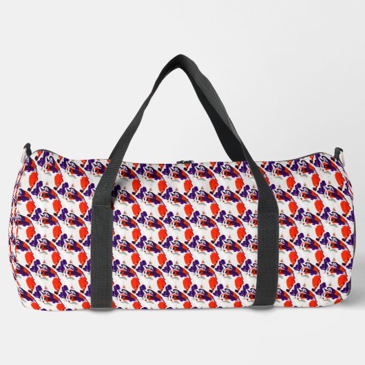 Cat Portrait - Bold Graphic Art Orange and Violet Duffle Bag (Vorderseite)