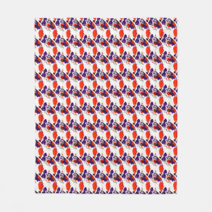 Cat Portrait - Bold Graphic Art Orange and Violet Fleecedecke