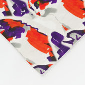 Cat Portrait - Bold Graphic Art Orange and Violet Fleecedecke (Ecke)