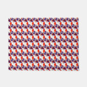 Cat Portrait - Bold Graphic Art Orange and Violet Fußmatte (Vorderseite)