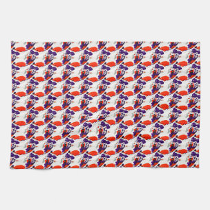 Cat Portrait - Bold Graphic Art Orange and Violet Geschirrtuch