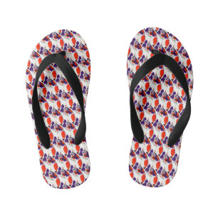 Cat Portrait - Bold Graphic Art Orange and Violet Kinderbadesandalen