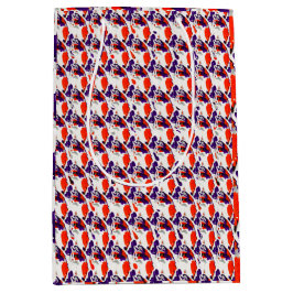 Cat Portrait - Bold Graphic Art Orange and Violet Mittlere Geschenktüte