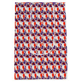 Cat Portrait - Bold Graphic Art Orange and Violet Mittlere Geschenktüte (Rückseite)