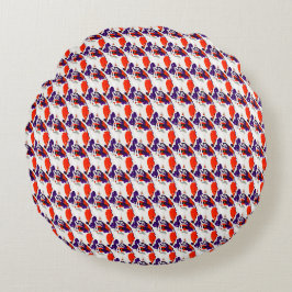 Cat Portrait - Bold Graphic Art Orange and Violet Rundes Kissen