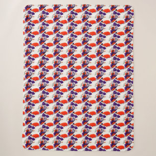 Cat Portrait - Bold Graphic Art Orange and Violet Sherpadecke