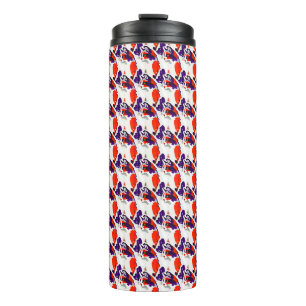 Cat Portrait - Bold Graphic Art Orange and Violet Thermosbecher