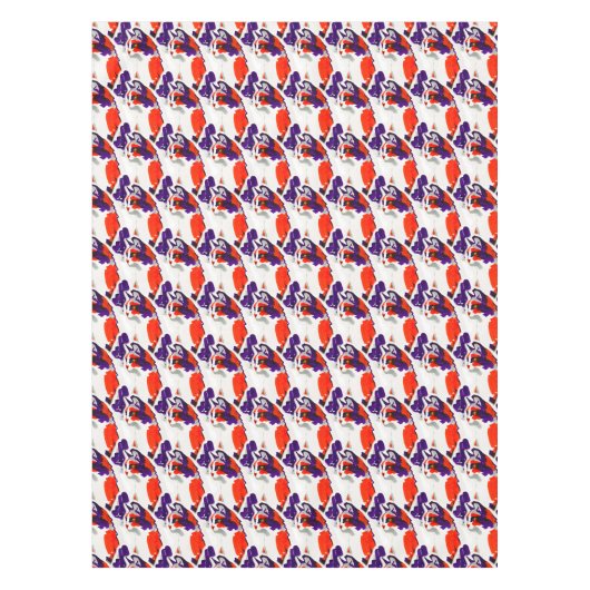 Cat Portrait - Bold Graphic Art Orange and Violet Tischdecke (Vorderseite)