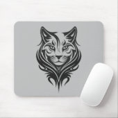 Cat Portrait Furry Cool Vector Graphic Mousepad (Mit Mouse)