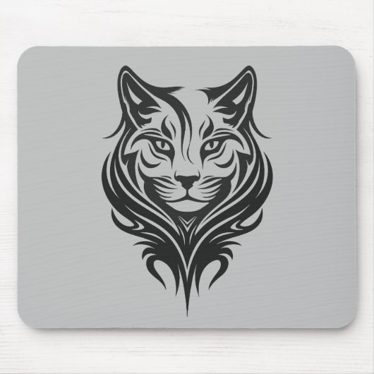 Cat Portrait Furry Cool Vector Graphic Mousepad (Vorne)