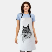 Cat Portrait hand-drawn Schürze (Getragen)