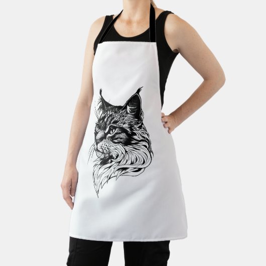 Cat Portrait hand-drawn Schürze (InSitu)