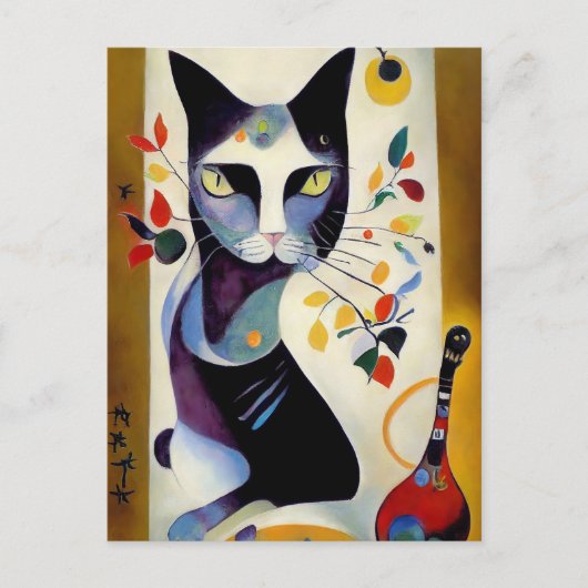 Cat portrait in expressionistic style. Art Postkarte (Vorderseite)