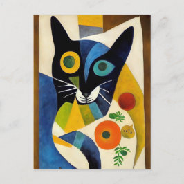 Cat portrait in expressionistic style. Art Postkarte