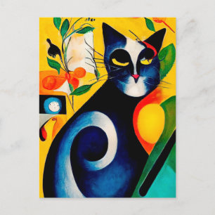 Cat portrait in expressionistic style. Classic Art Postkarte