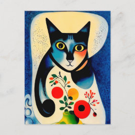 Cat portrait in expressionistic style. Classic Art Postkarte