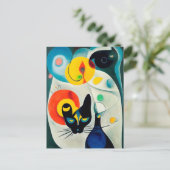 Cat portrait in expressionistic style. Classic Art Postkarte (Stehend Vorderseite)