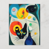 Cat portrait in expressionistic style. Classic Art Postkarte (Vorderseite)