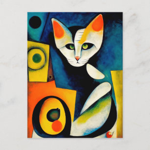 Cat portrait in expressionistic style. Classic Art Postkarte
