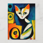 Cat portrait in expressionistic style. Classic Art Postkarte (Vorderseite)
