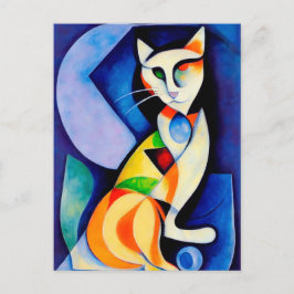 Cat portrait in expressionistic style. Classic Postkarte