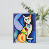 Cat portrait in expressionistic style. Classic Postkarte (Stehend Vorderseite)