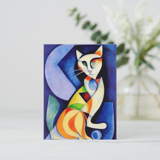 Cat portrait in expressionistic style. Classic Postkarte (Stehend Vorderseite)