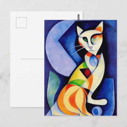 Cat portrait in expressionistic style. Classic Postkarte (Vorne/Hinten)