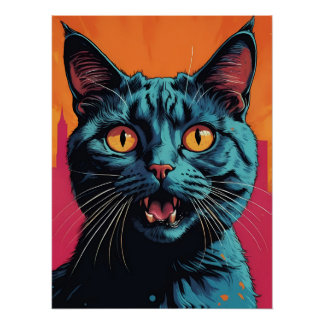 Cat Portrait Pop Art Art Poster
