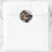 Cat Portrait Runder Aufkleber (Tasche)