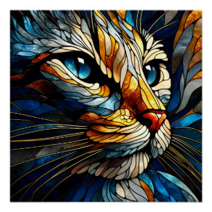 Cat Portrait - Whiskered Elegance Poster