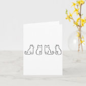 Cat Posen Cat Lover Minimalistisch Art Karte (Gelbe Blume)