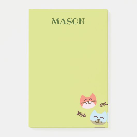 Cat Post-it notiert Stationery Klebezettel (Vorderseite)