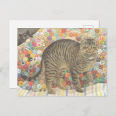 CAT POSTCARD ILLUSTRATION POSTKARTE (Vorne/Hinten)