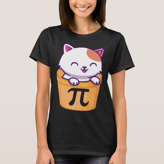Cat Pot Pi Day Funny Pi Day Kinderlehrer Mathemati T-Shirt (Vorderseite)