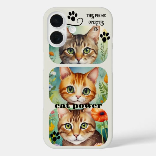Cat Power Funny Purring Device Phone Case (Rückseite)